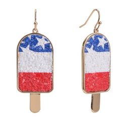 Americana 2 In. Shimmer Popsicles Dangle Earrings