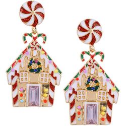 Brighten The Season 2 In. Gingerbread House Dangle Earrings