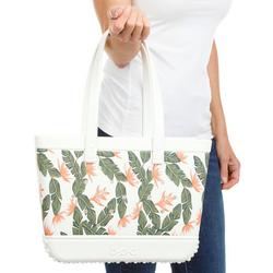 Tropical Palm Print Perforated EVA Beach Tote Bag