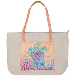 Leoma Lovegrove Sea Heart Print Fabric Beach Tote Bag