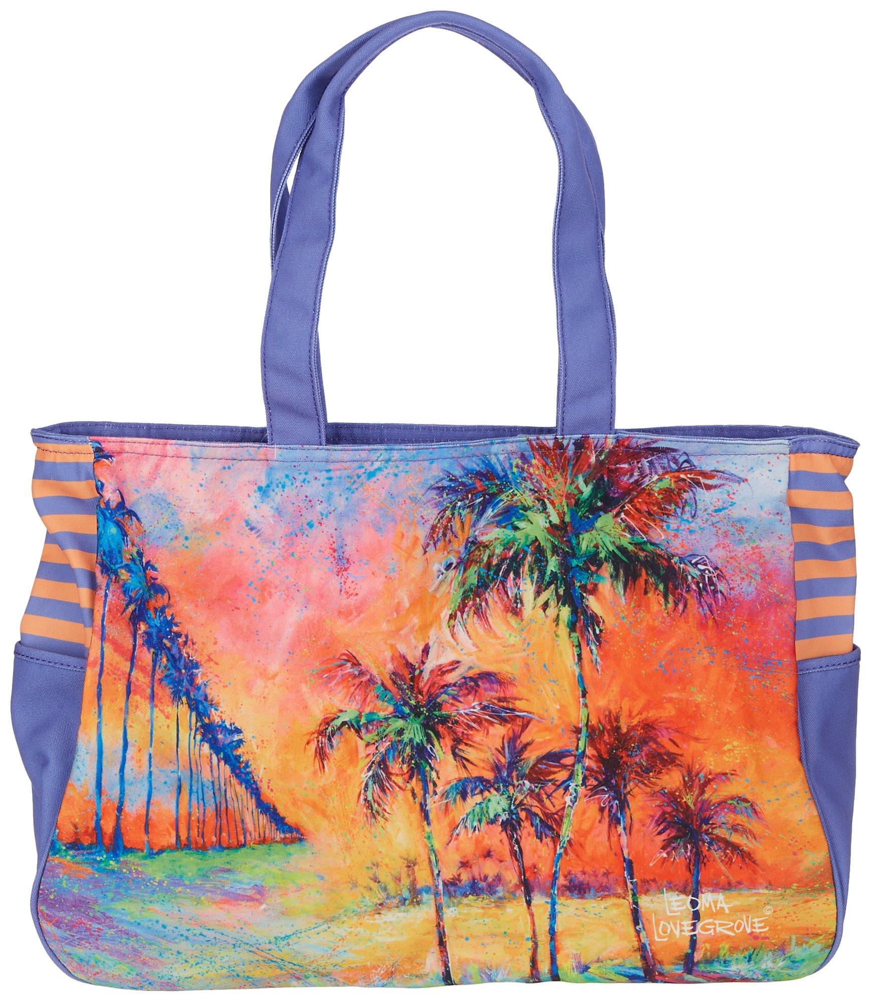 Leoma Lovegrove Parade Of Palms Print Fabric Tote