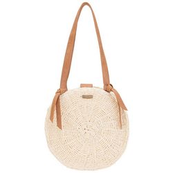 Sun N' Sand Woven Poly Straw Round Shoulder Beach Handbag