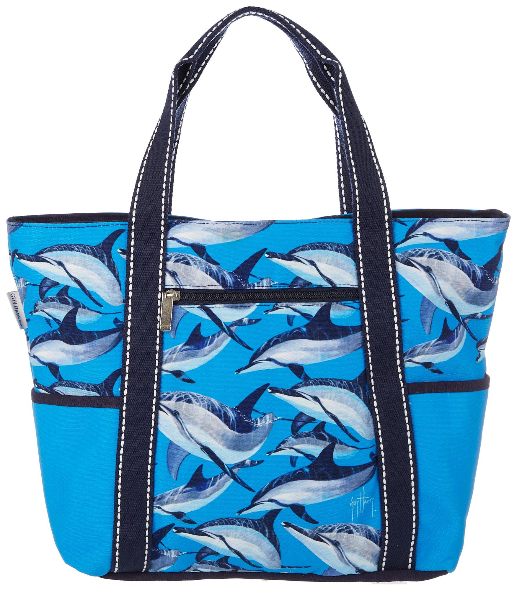 Dolphins Canvas Beach Tote