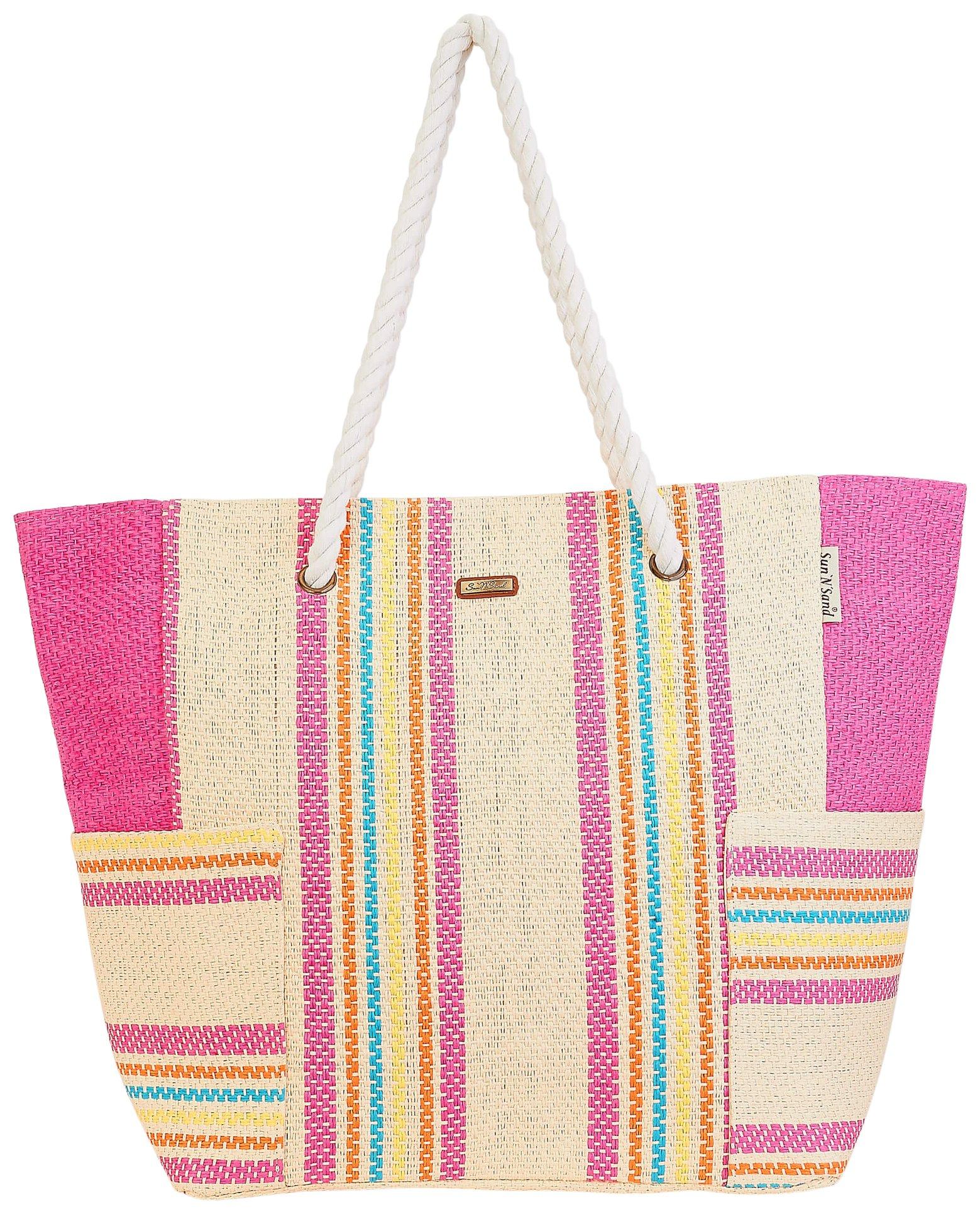 Cartagena Stripe Rope Handle Beach Shoulder Tote