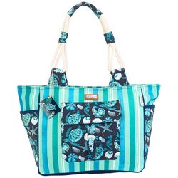 Sun N' Sand Under The Waves Print Canvas Tote Bag