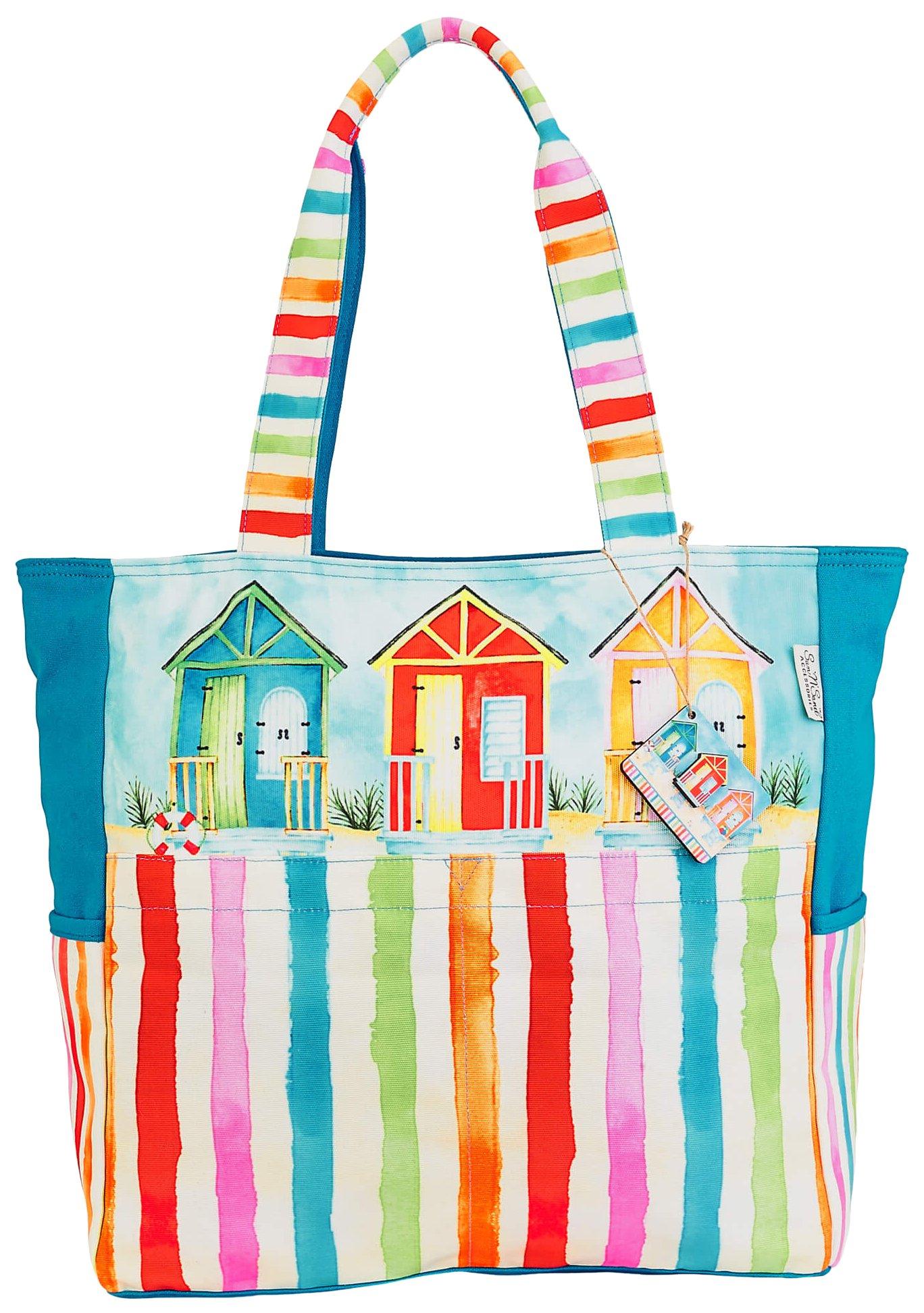 Beach House Print Canvas Tote Beach Bag