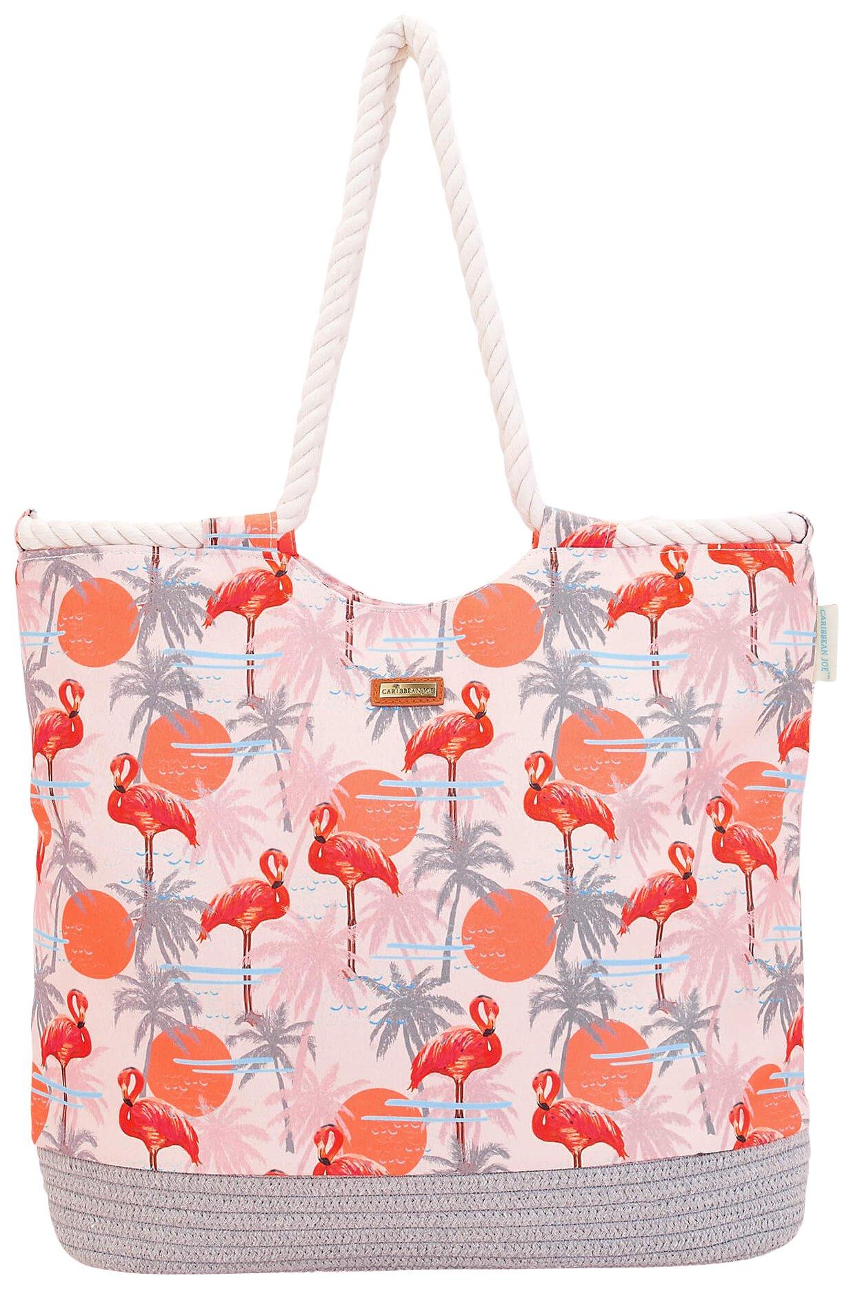 Sun N' Sand Flamingo Canvas Rope Shoulder Beach