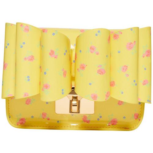 Betsey Johnson Small Bow Flap Floral Crossbody Handbag