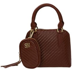 Steve Madden Hope Woven Vegan Leather Satchel Handbag