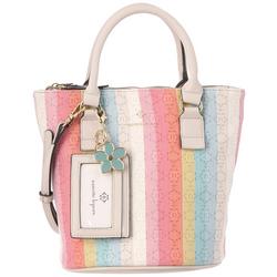 April Rainbow Stripe Satchel Handbag