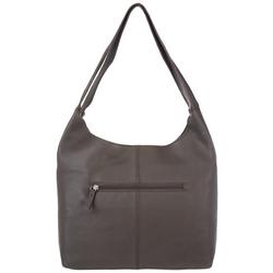Solid Genuine Leather Hobo Bag