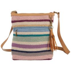 Lucia Crochet Stripe Crossbody Handbag