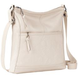 Iris Leather Embossed Crossbody Bag