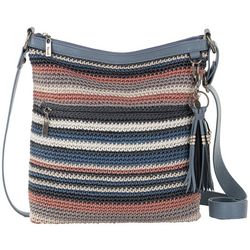 The Sak Lucia Stripe Crochet Tassel Crossbody Shoulder Bag