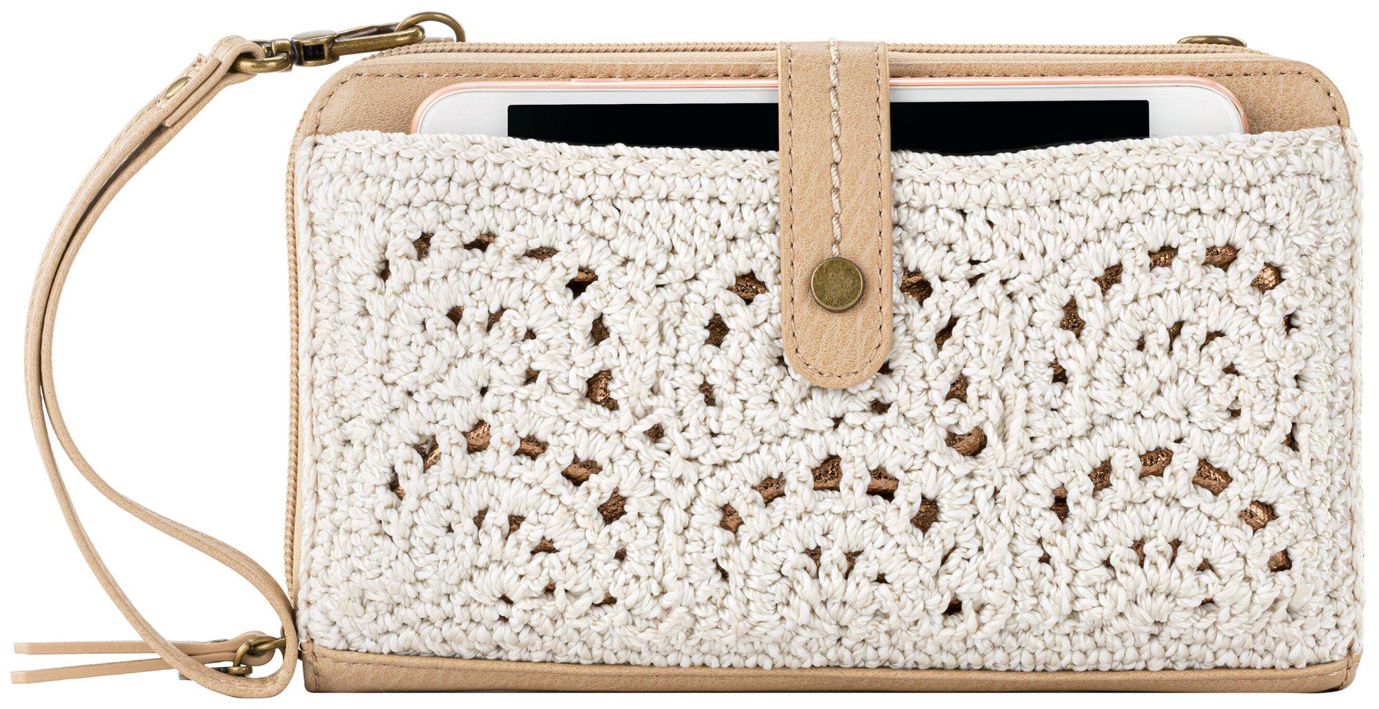 THE SAK Iris Crochet Phone Pocket Wristlet Crossbody