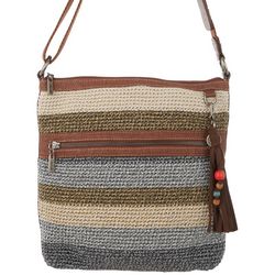 The Sak Lucia Crochet Tassel Stripe Crossbody Shoulder Bag
