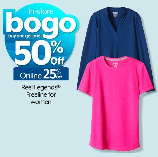 BOGO 50% off in-store. 25% off online Reel Legends® Freeline for women