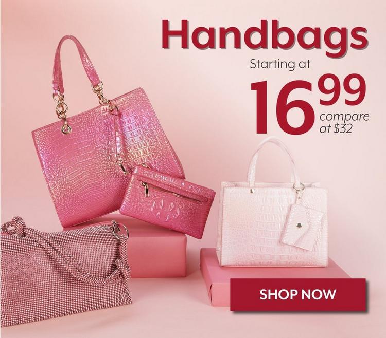 Handbags starting at 16.99