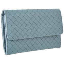 Buxton Solid Woven RFID Tri-fold Wallet
