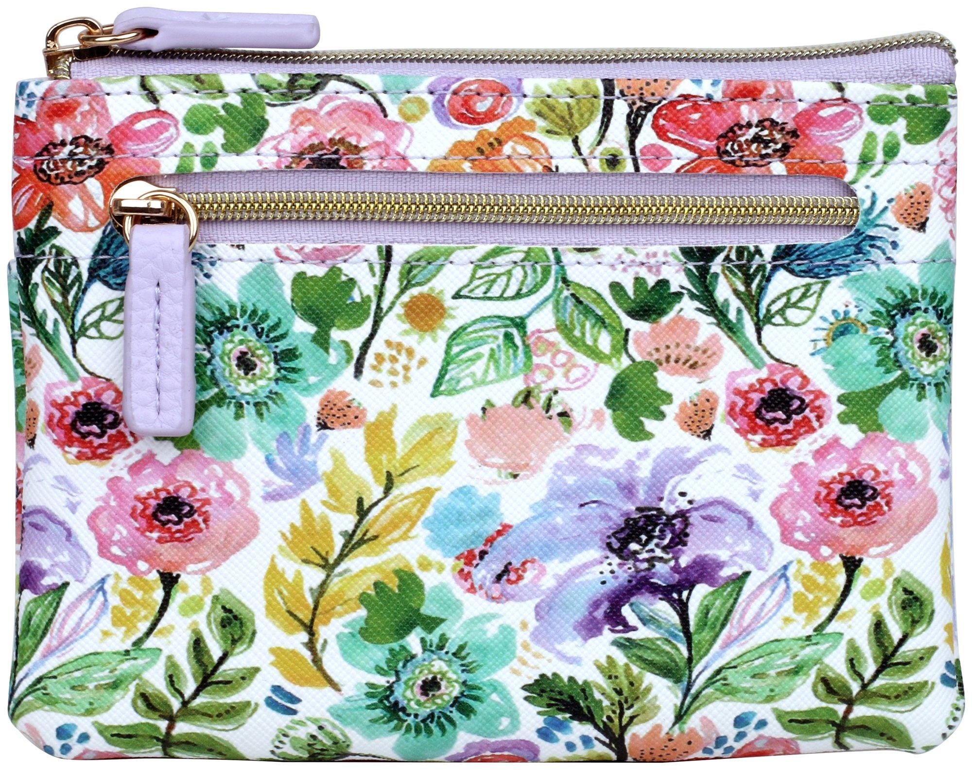 Buxton Floral Vegan Leather Coin Pouch & Card