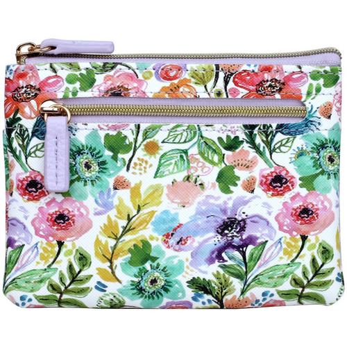 Buxton Floral Vegan Leather Coin Pouch & Card