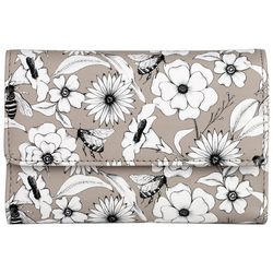 Buxton Floral Textured Mid Size Trifold Wallet