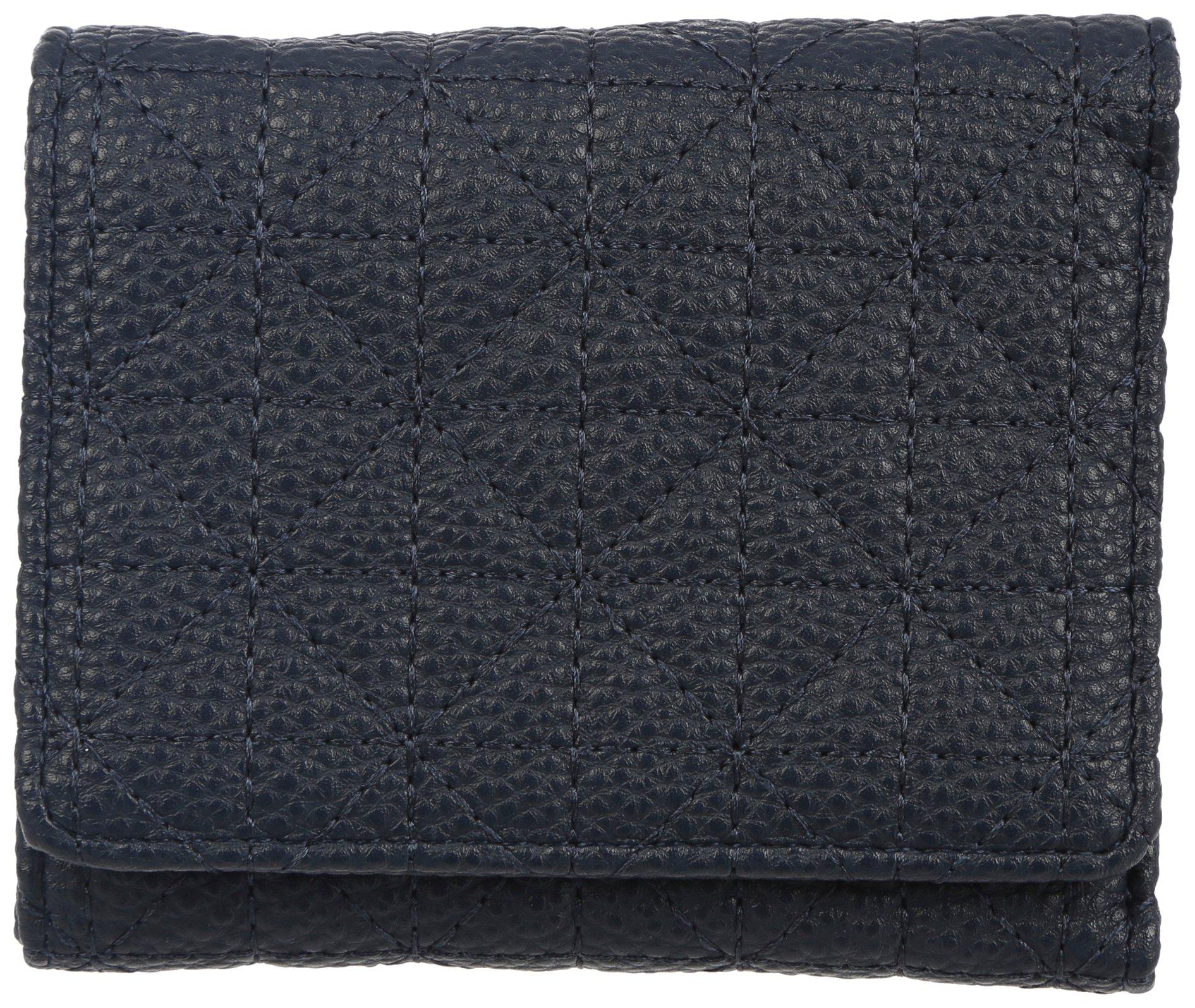Quilted Solid Vegan Leather Medium Trifold Wallet