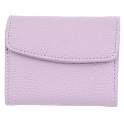 Pebbled Solid Vegan Leather Mini Trifold Wallet