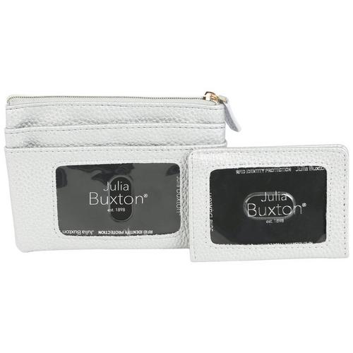 Buxton Solid Vegan Leather Coin Pouch & Card