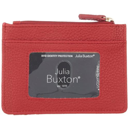 Buxton Pebbled Solid Vegan Leather Slot Coin Pouch