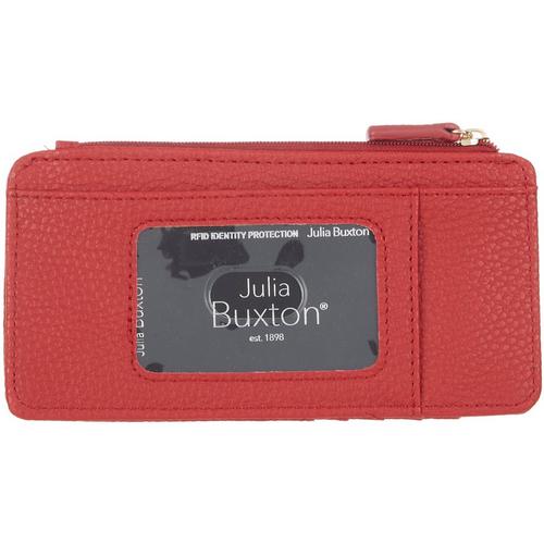 Buxton Pebbled Solid Vegan Leather Thin Card Holder