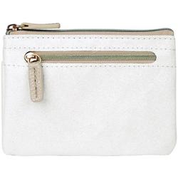 Solid Contrast Trim Vegan Leather Slot Coin Pouch