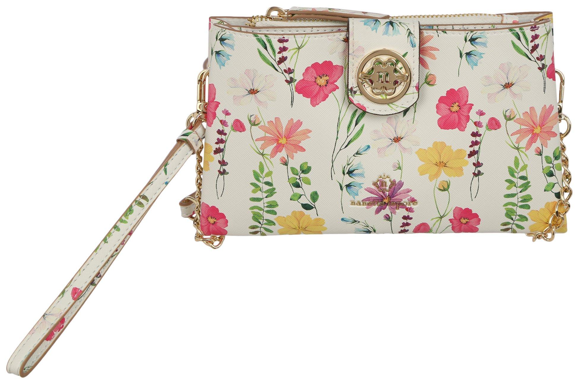 Nanette Lepore Francine Floral Pebbled Crossbody Mini Bag