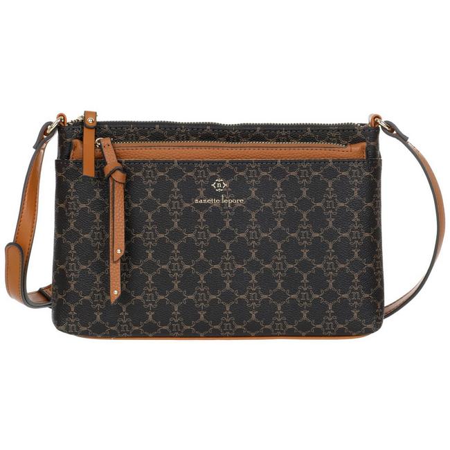 DKNY+Felicia+Double+Zip+Leather+Crossbody+Shoulder+Handbag for sale online
