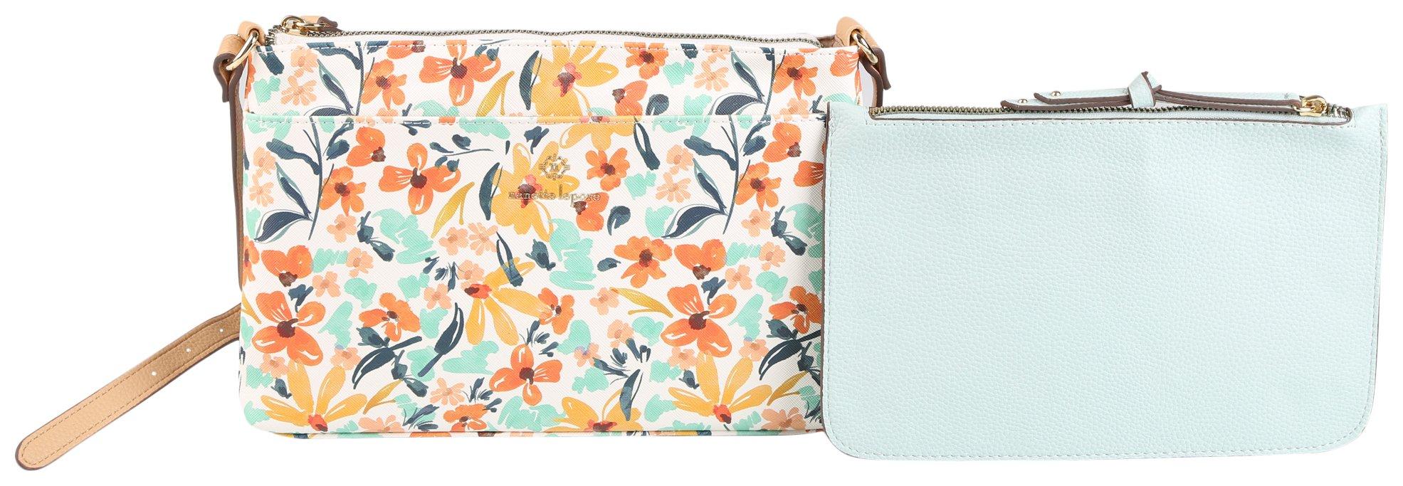 Nanette Lepore Mirabel Floral/Solid Crossbody Bag