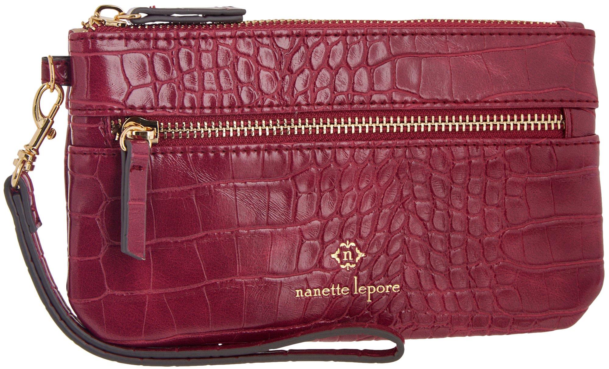 Nanette Lepore Molie Croc Embossed Tech Clutch Wristlet