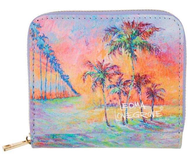 Tropical Palm Trees Sea Beach Credit Card Coin wallet, RFID Blocking  Compact Women Leather Card Holder, Key Change Organizer, Zipper Purse  Clutch
