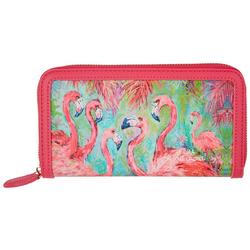 Flamingo Friends Print Zipper Wallet