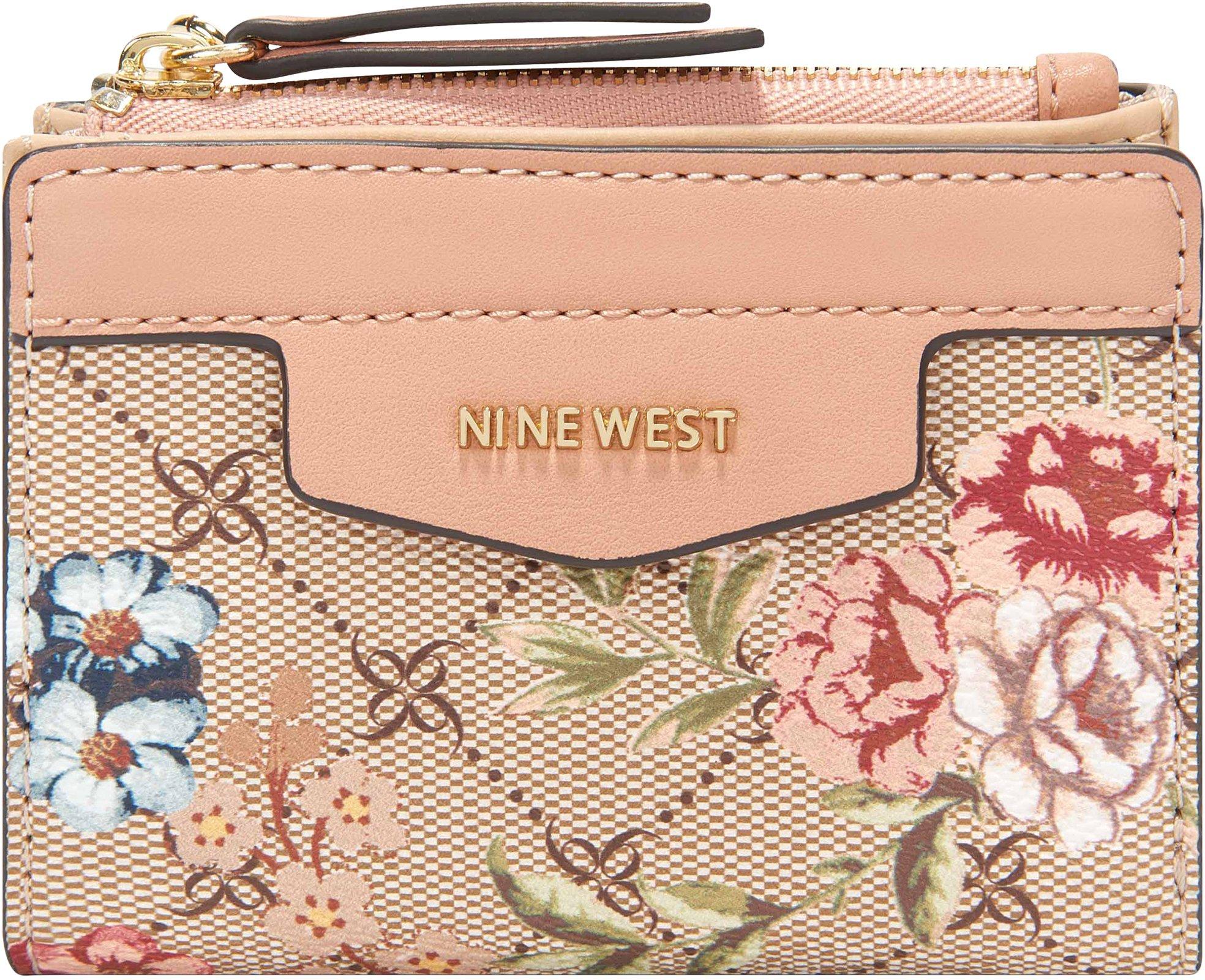 Coral Bay Tropical Floral Zipper Wristlet Wallet One Size Pink multi
