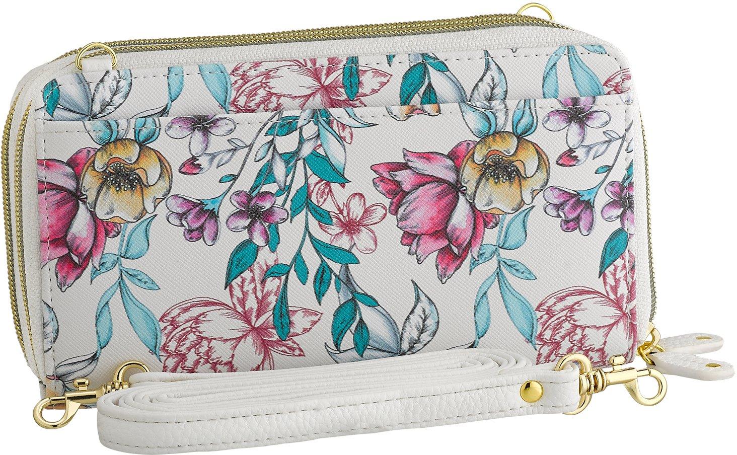 Buxton Floral Print Ultimate Crossbody Wallet One Size White multi ...