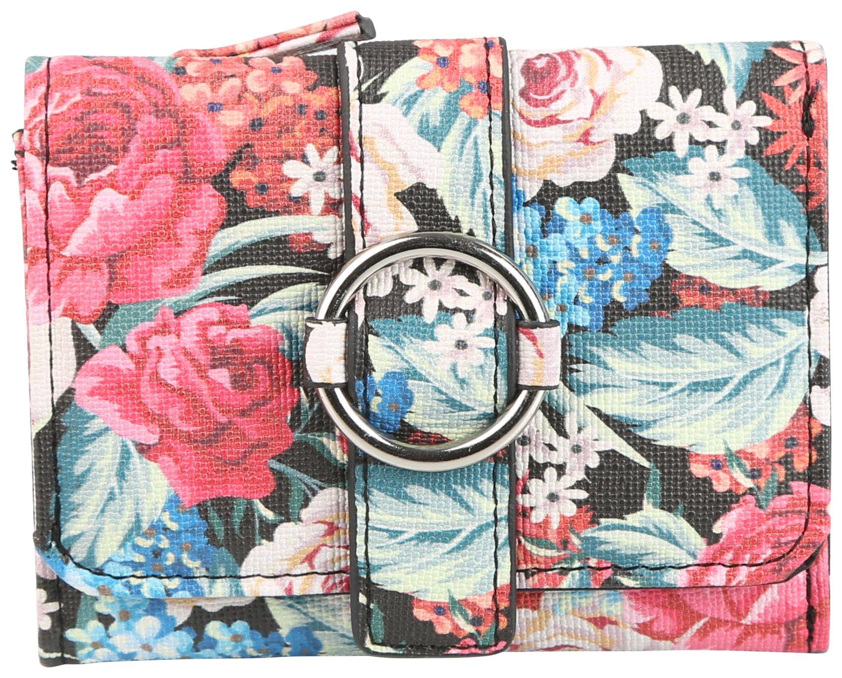 Mundi Anna Flower Print O-Ring RFID Vegan Leather Wallet