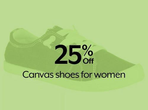 25% Off Canvas shoes for women