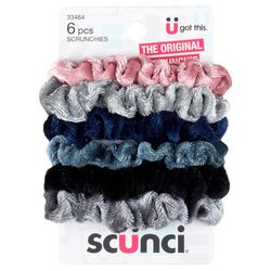 Scunci 6-Pc. Solid Velvet Mini Scrunchies Set
