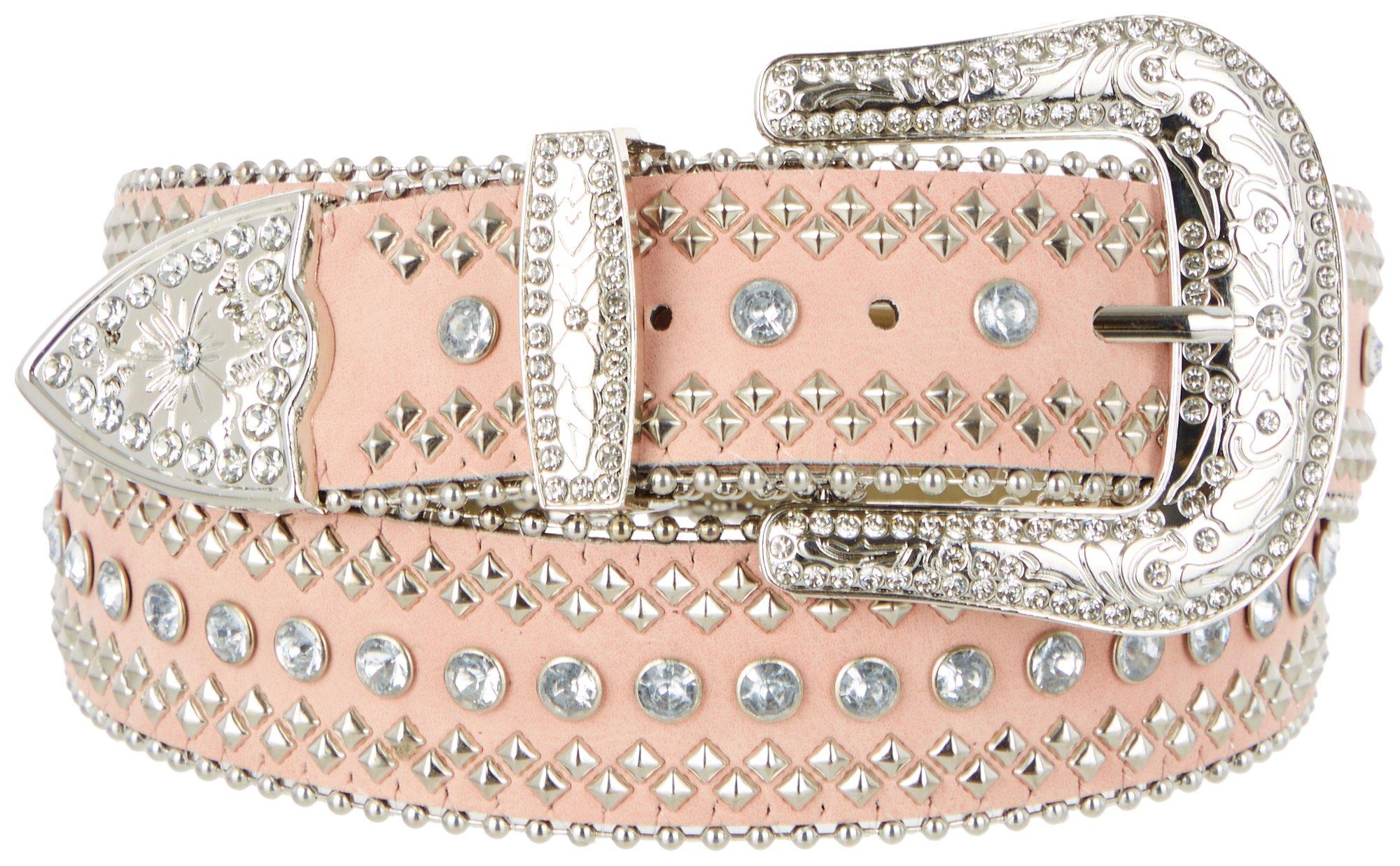 Womens Studded and Embellished Leather Belt