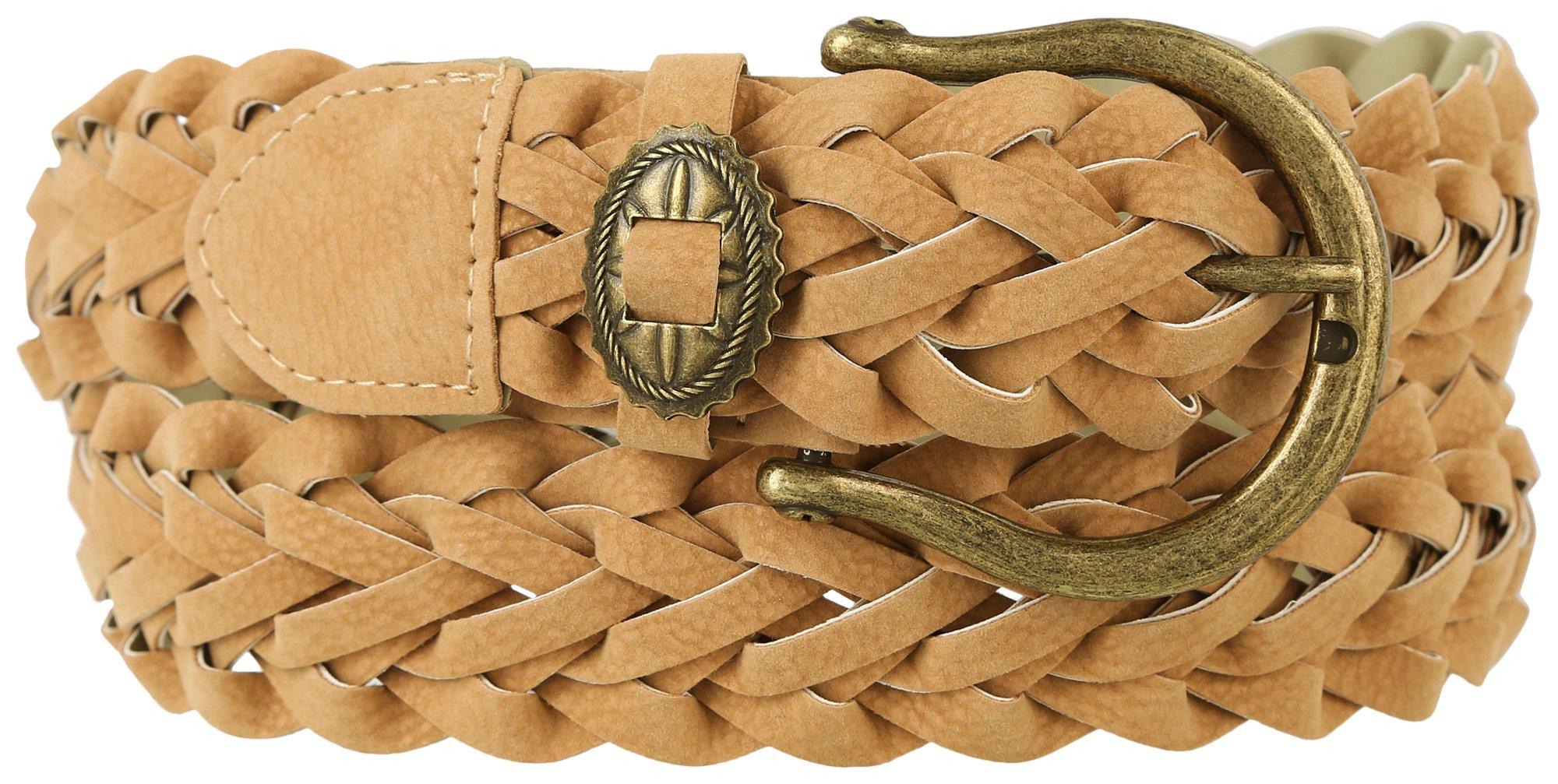 Womens Conch Wide Braid Antiqued Belt