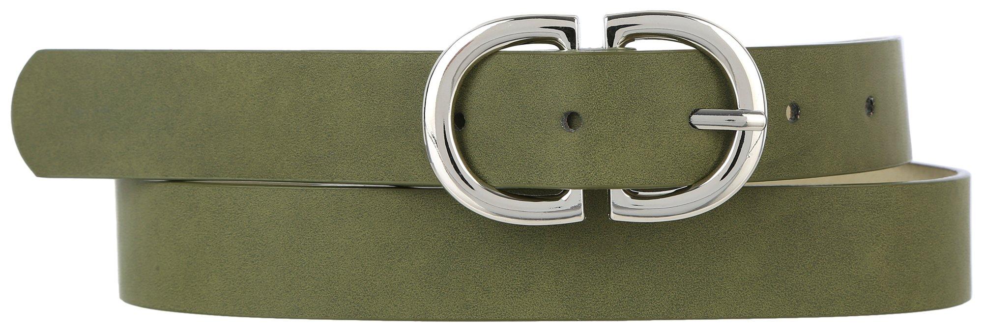 Womens 1 In. Solid Vegan Leather Belt