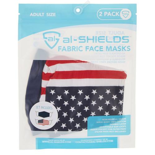 al-Shields 2-Pc Americana Solid Reusable Face Masks