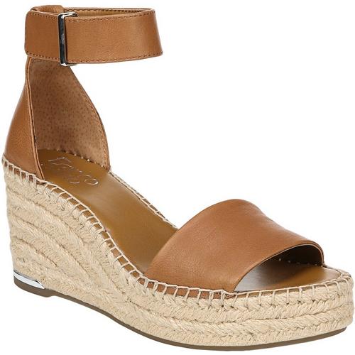 Franco Sarto Womens Clemens Leather Espadrille Wedge Sandals