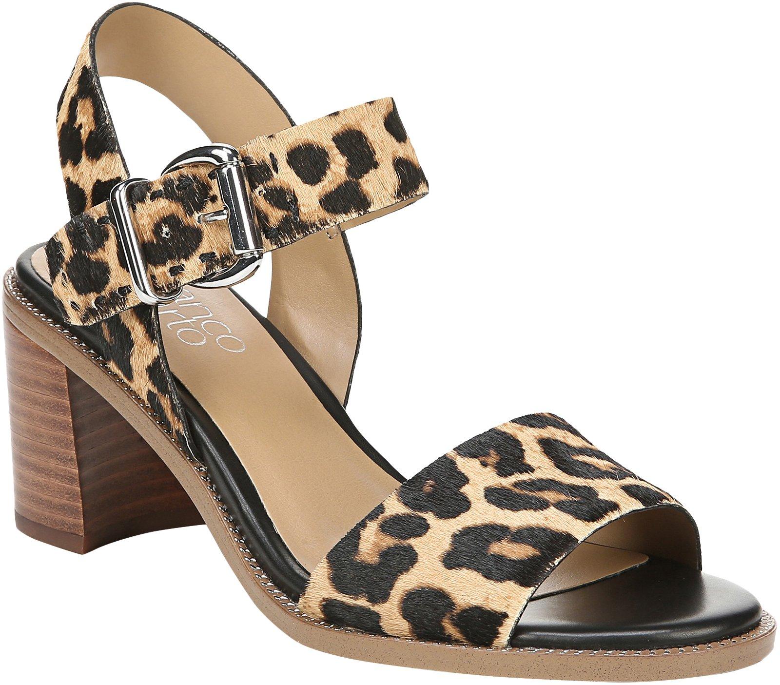 franco sarto leopard slides