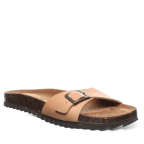BEARPAW Womens Ava Leather Footbed Sandals